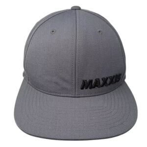 Maxxis Snapback Hat Gray OS Embroidered Logo Structured Flat Brim Adjustable